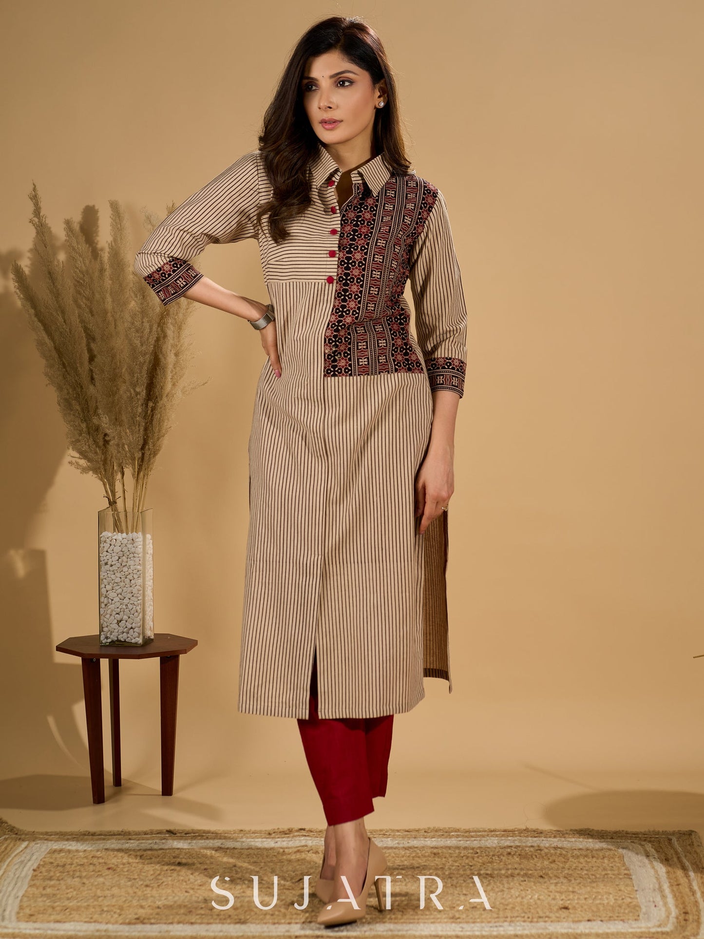 Maroon Cotton Pant