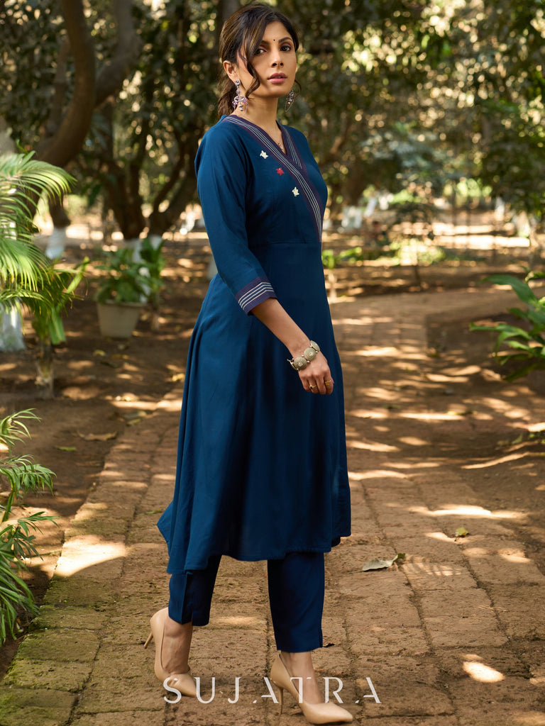 Blue Cotton Pant
