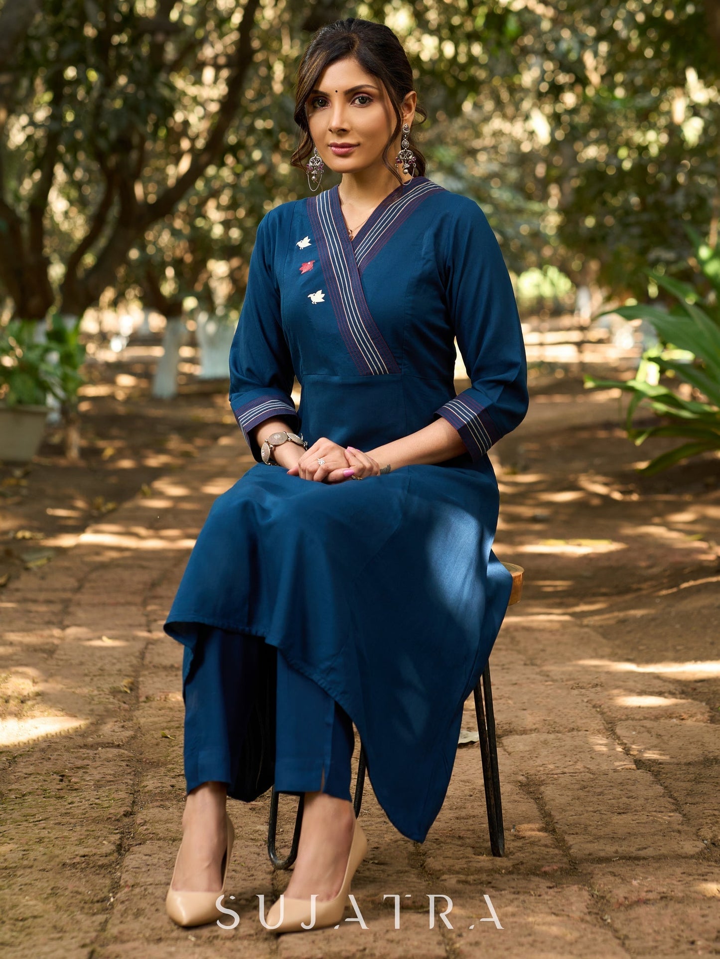 Blue Cotton Pant