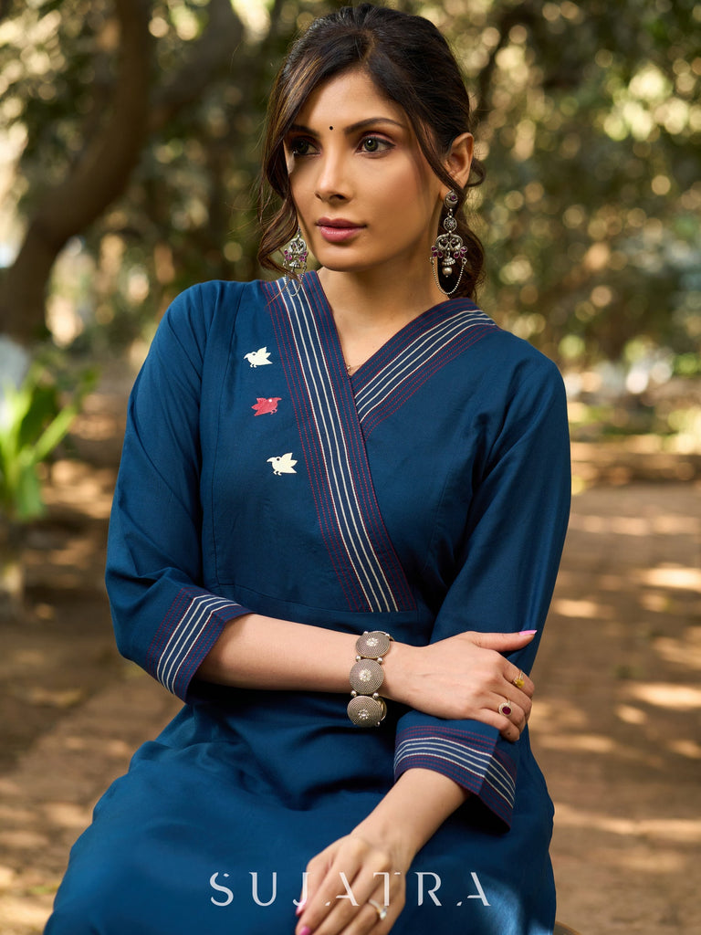 Blue Cotton Pant