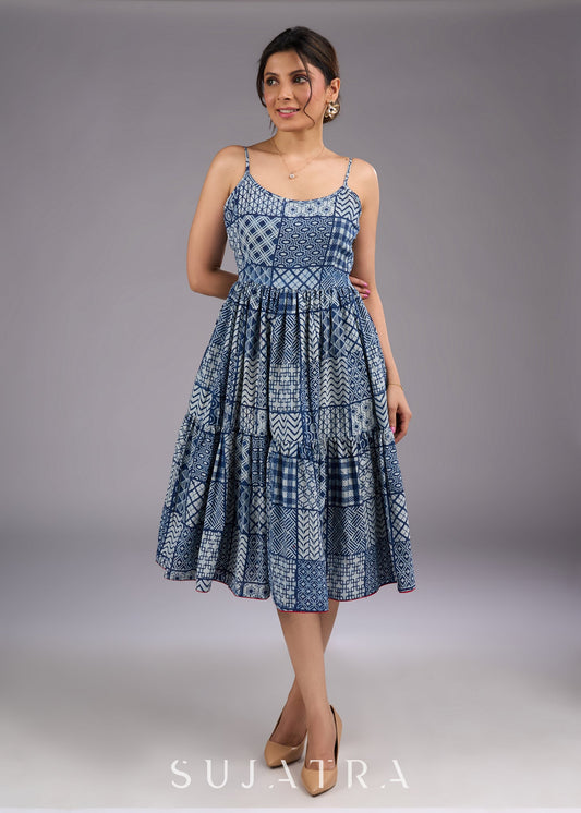 Indigo patch dress