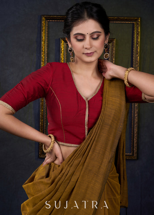 Stylish Maroon Blouse with Pleated Back