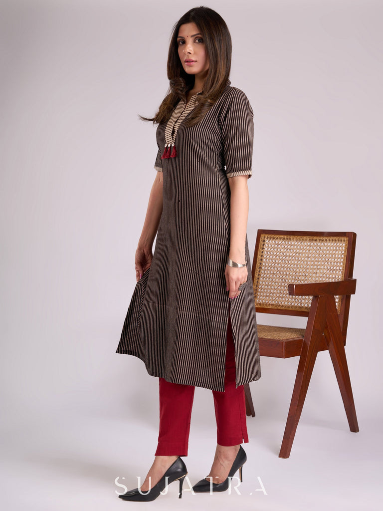 Maroon Cotton Pant
