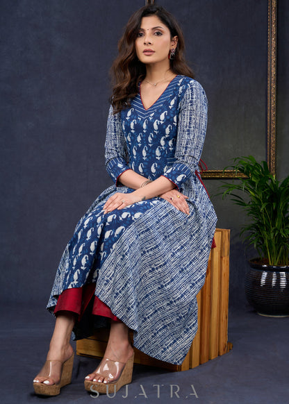 Maroon Cotton Silk Pant