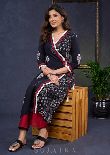 Maroon Cotton Silk Pant
