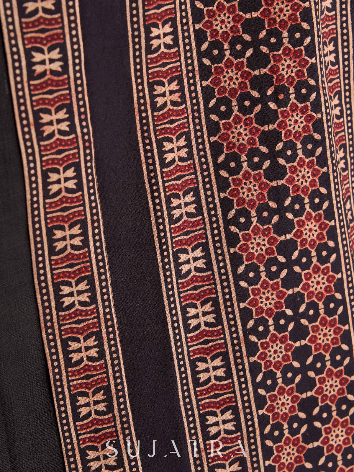 Timeless Black Cotton Kurta with Ajrakh Accents - Pant Optional