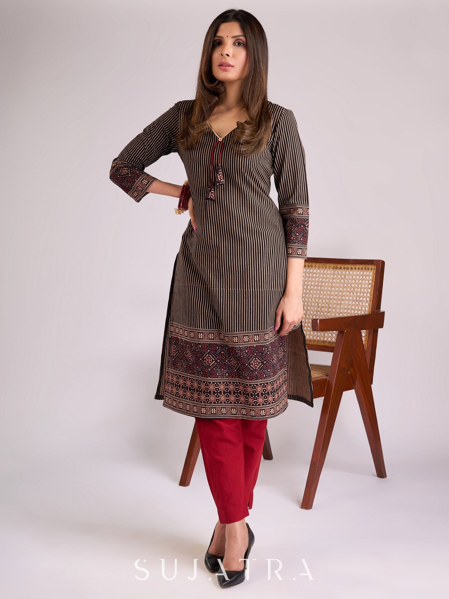 Maroon Cotton Pant