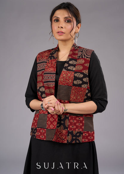 Artisan Patchwork Ajrakh Boho Jacket - Dress optional