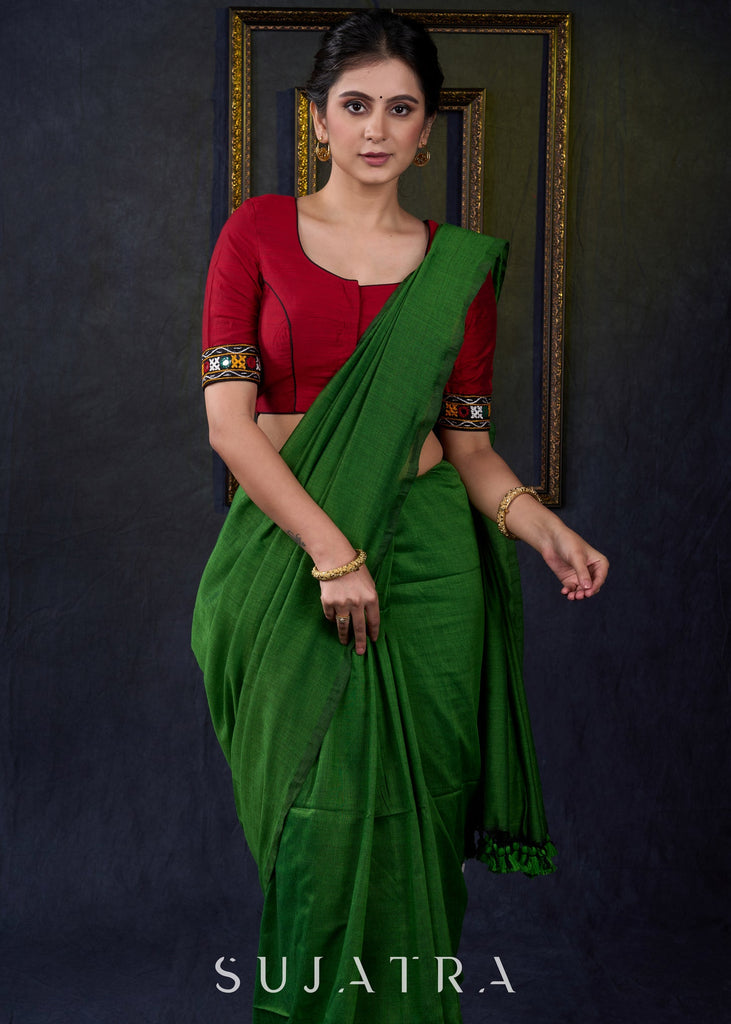 Traditional Maroon Kutch Mirror Work Blouse