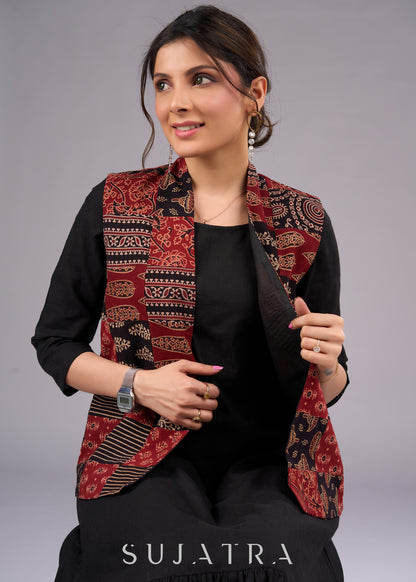 Artisan Patchwork Ajrakh Boho Jacket - Dress optional
