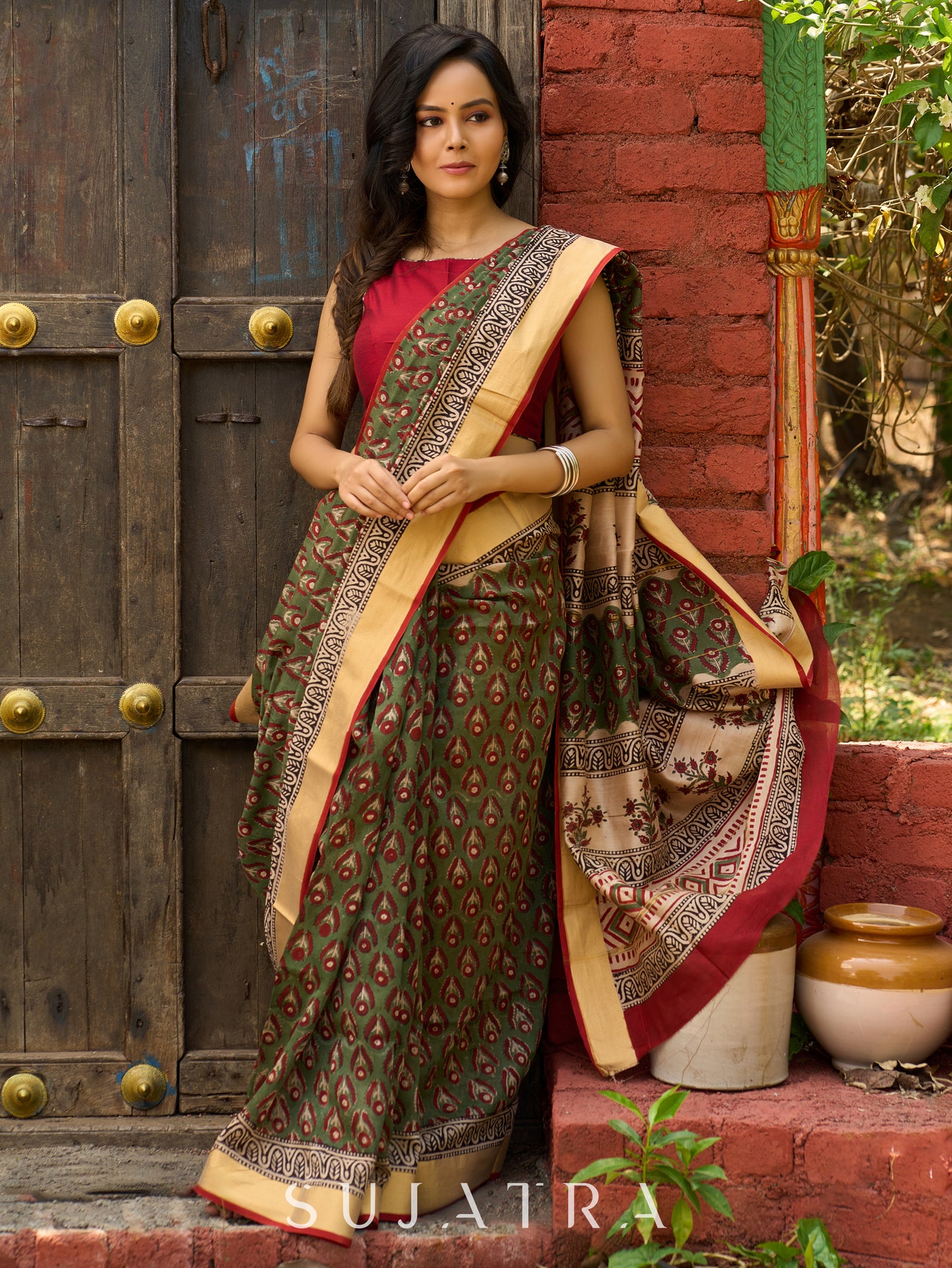 Hand block printed Chanderi saree, earthy elegance with a hint of heritage