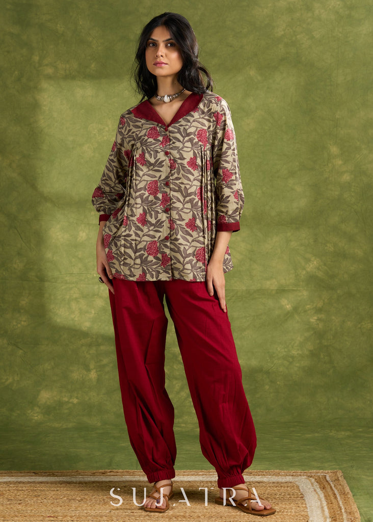 Maroon Cotton Pant