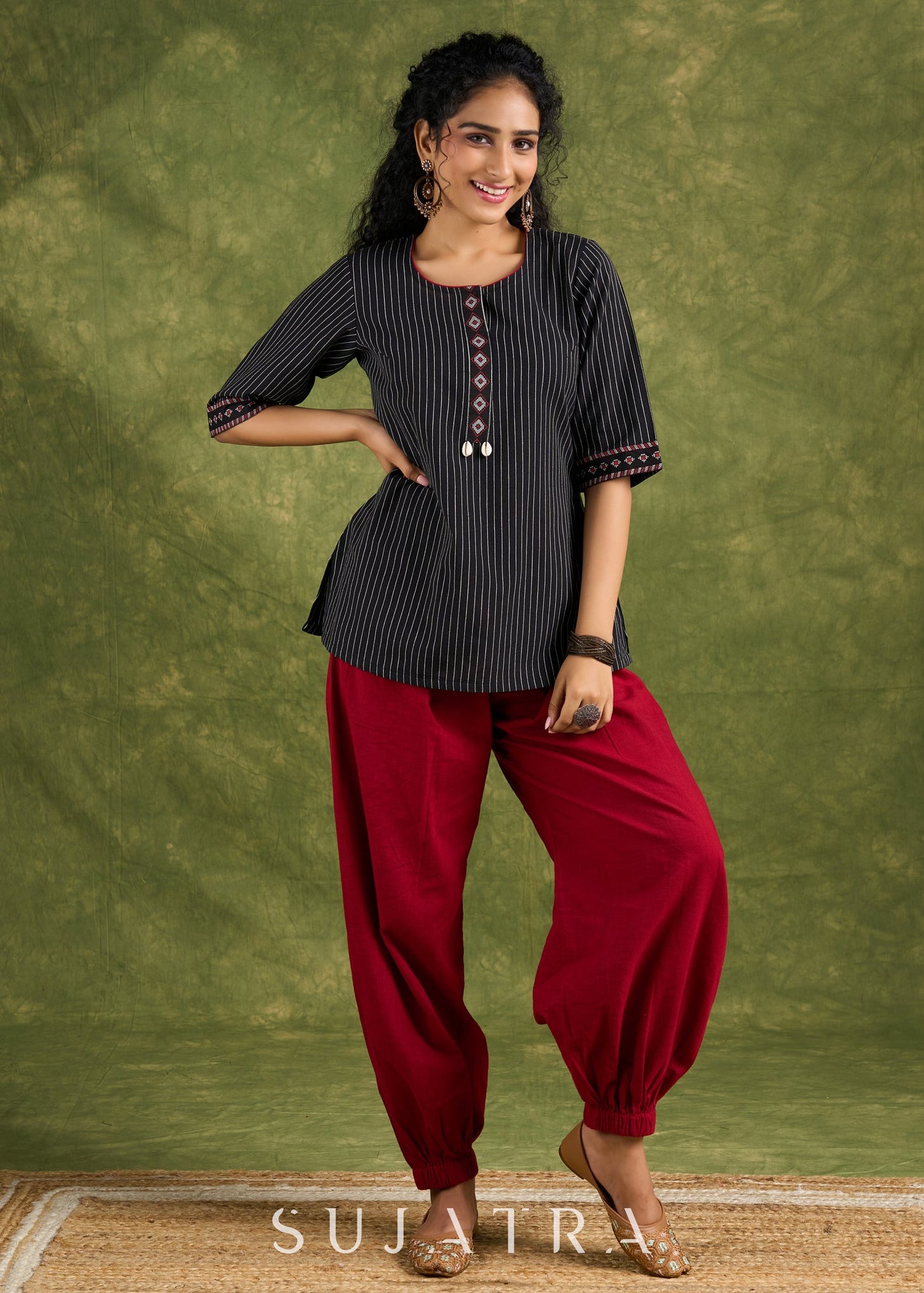 Maroon Cotton Pant