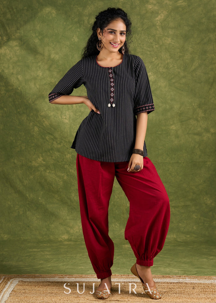 Maroon Cotton Pant