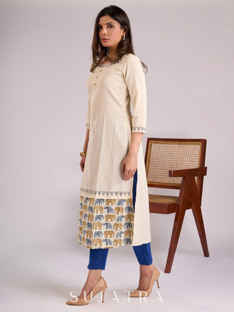 Blue Cotton Pant