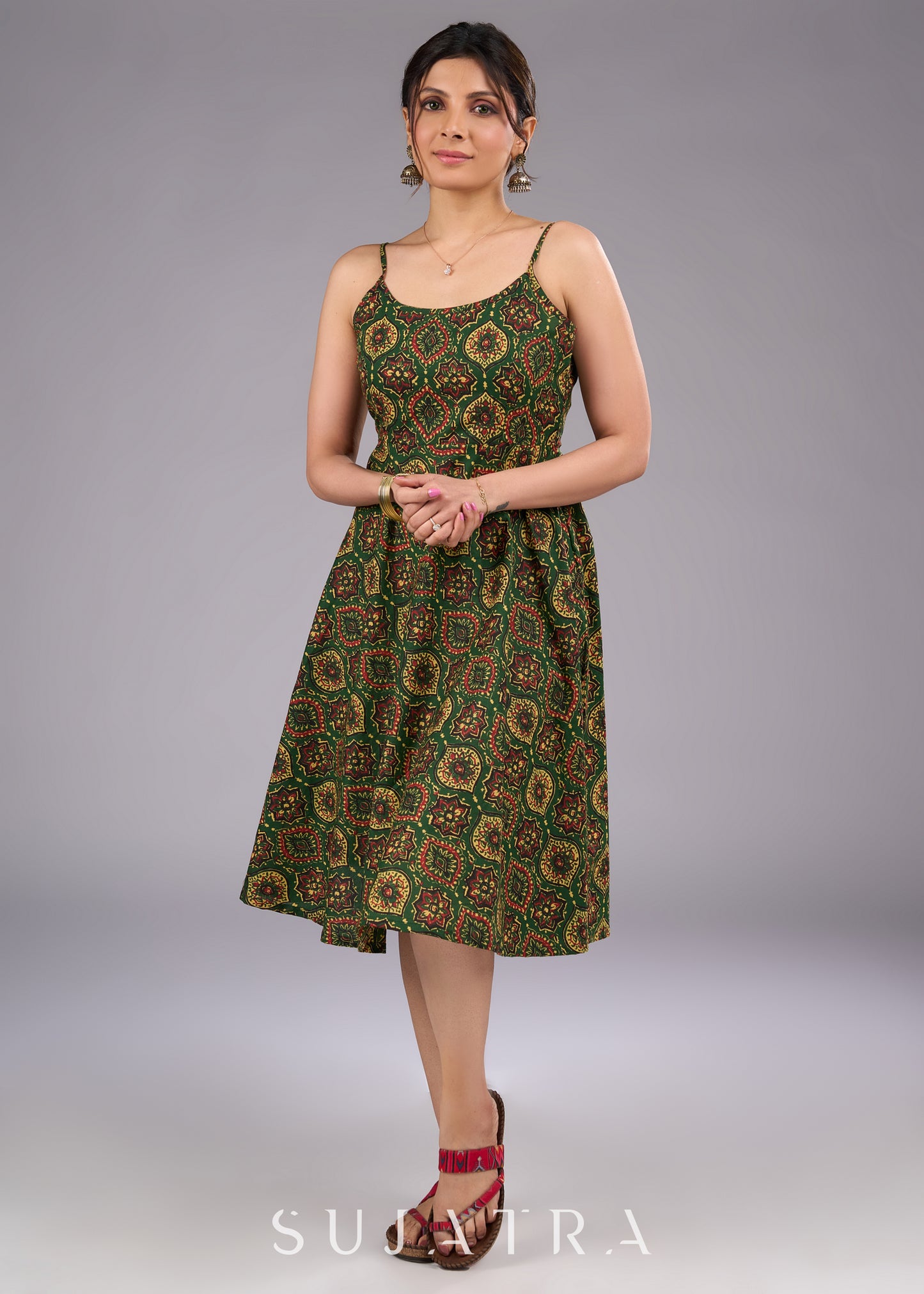 Handcrafted Maroon Cotton Jacket with Exquisite Ajrakh Applique Work - Dress optional