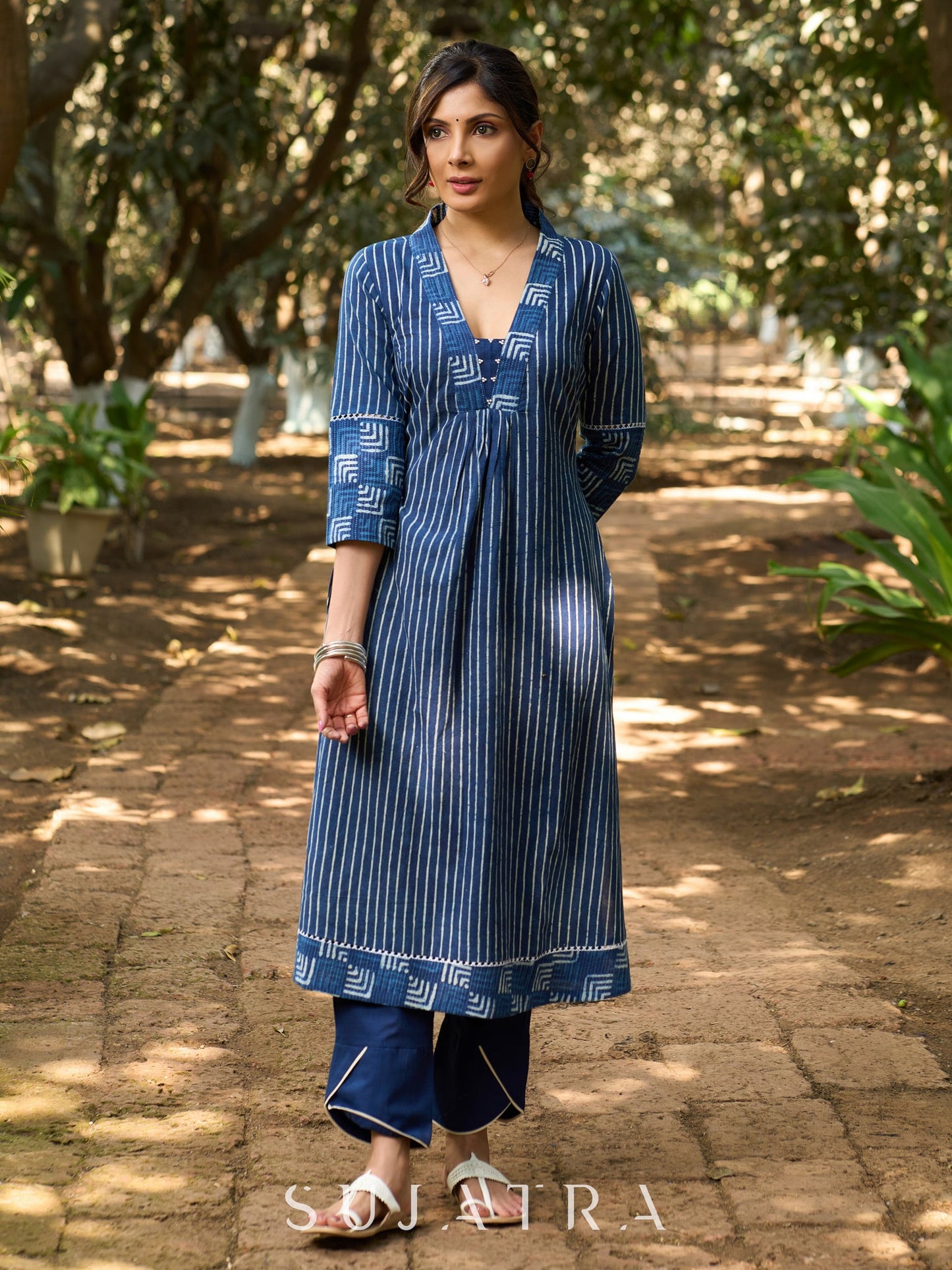 Blue Cotton Pant