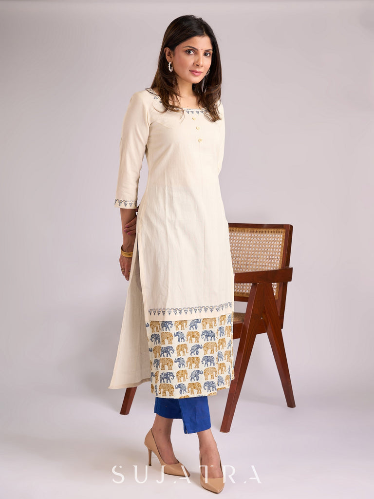 Blue Cotton Pant