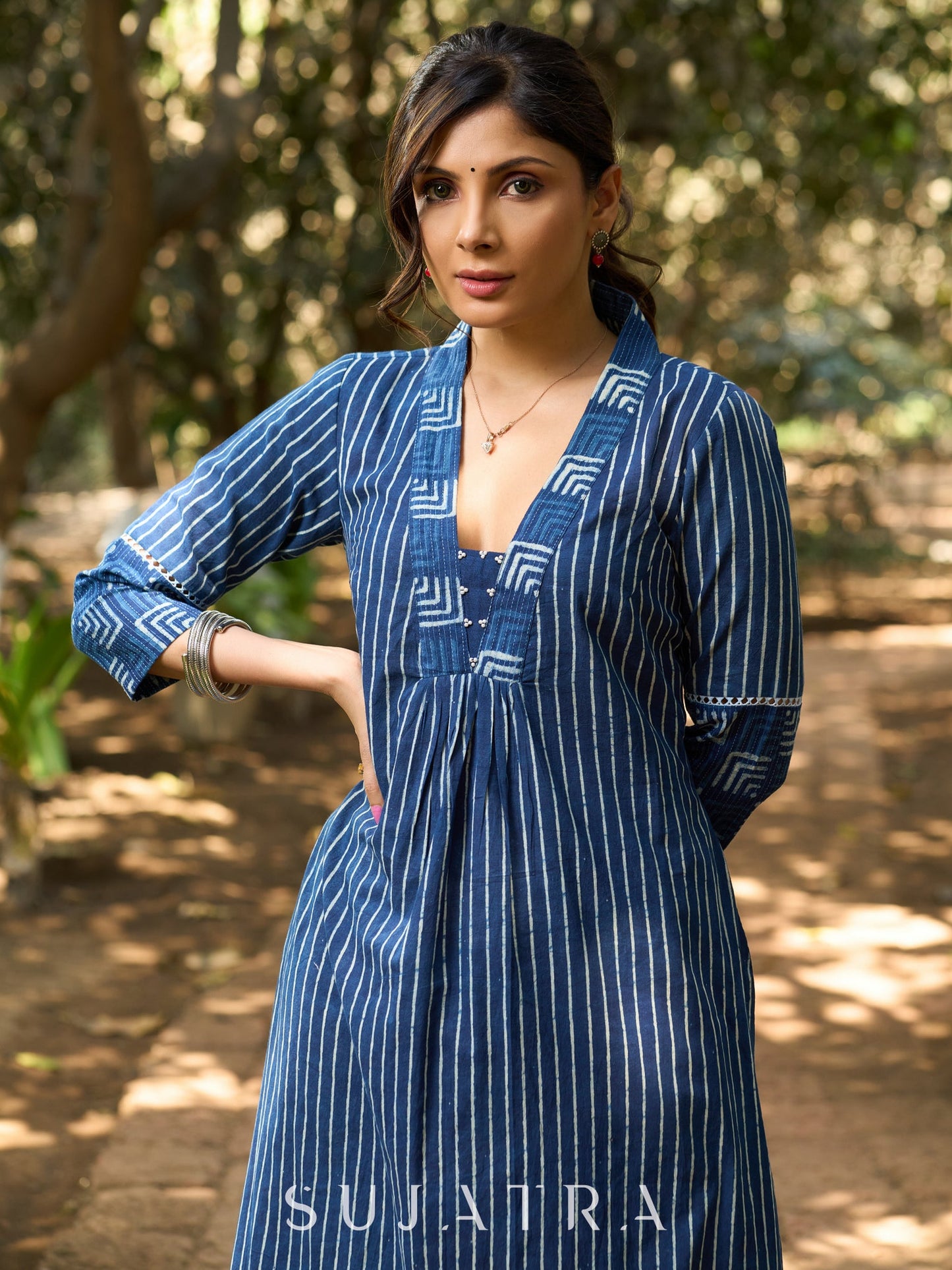 Blue Cotton Pant