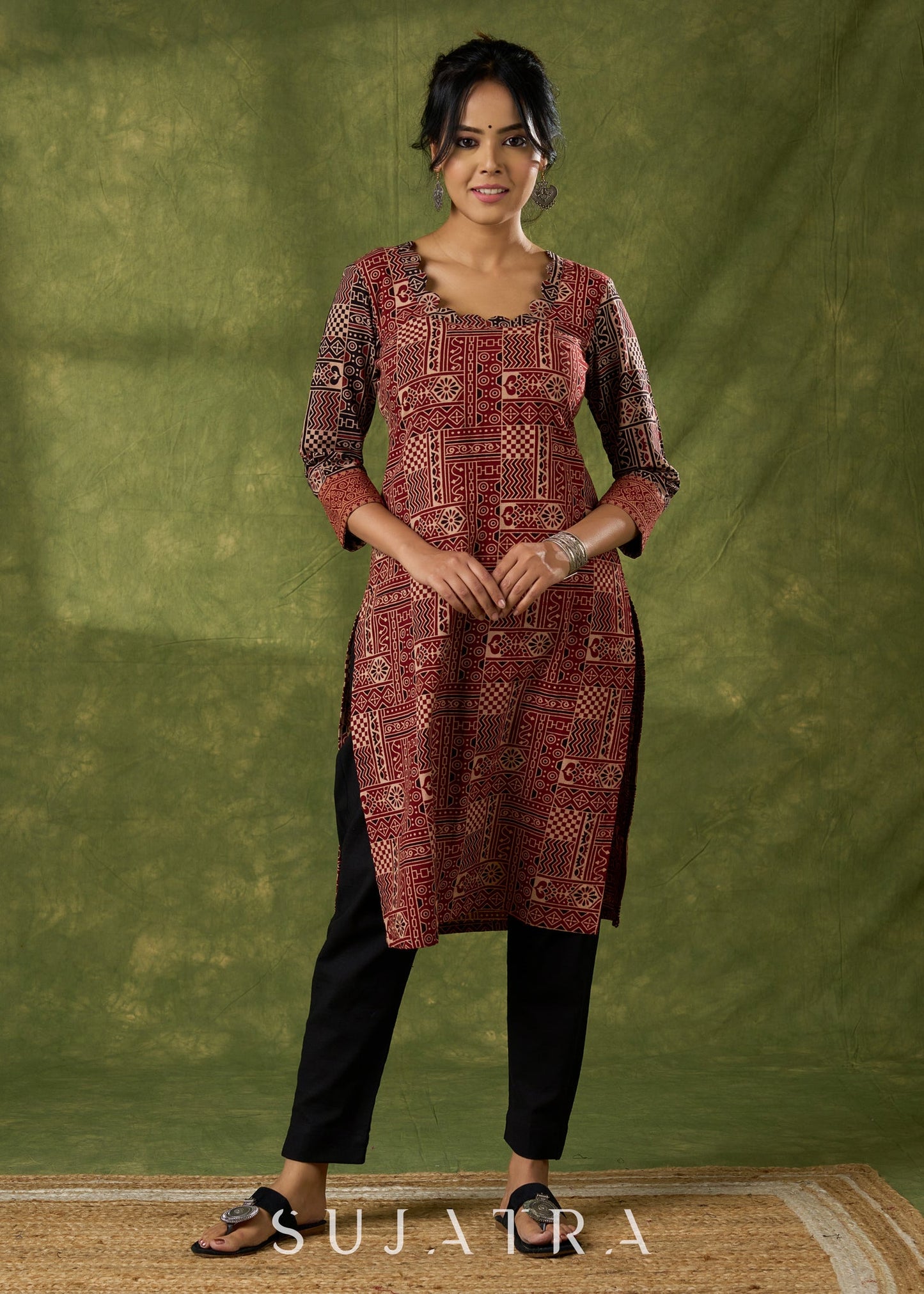 Black Cotton Silk Pant