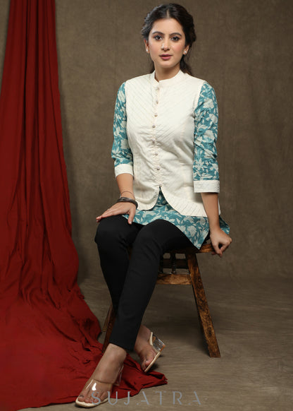 Elegant Off-white Nehru jacket
