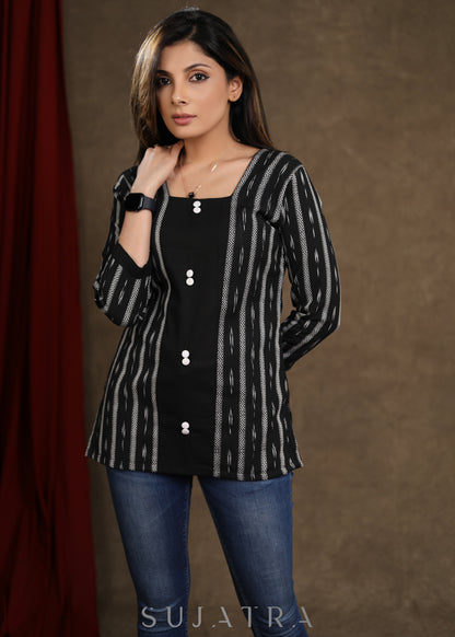Smart Cotton Ikkat Combination Top