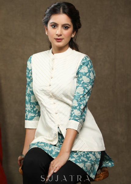 Elegant Off-white Nehru jacket