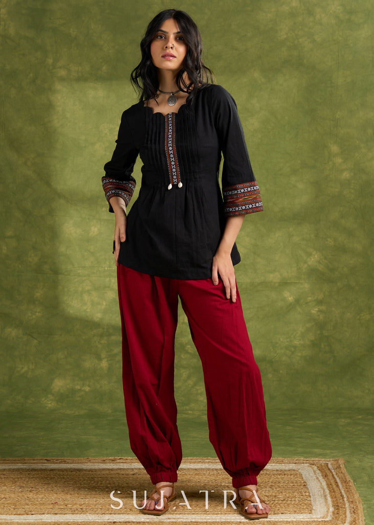 Maroon Cotton Pant