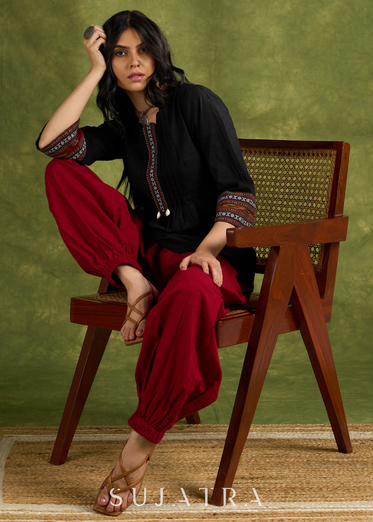 Maroon Cotton Pant