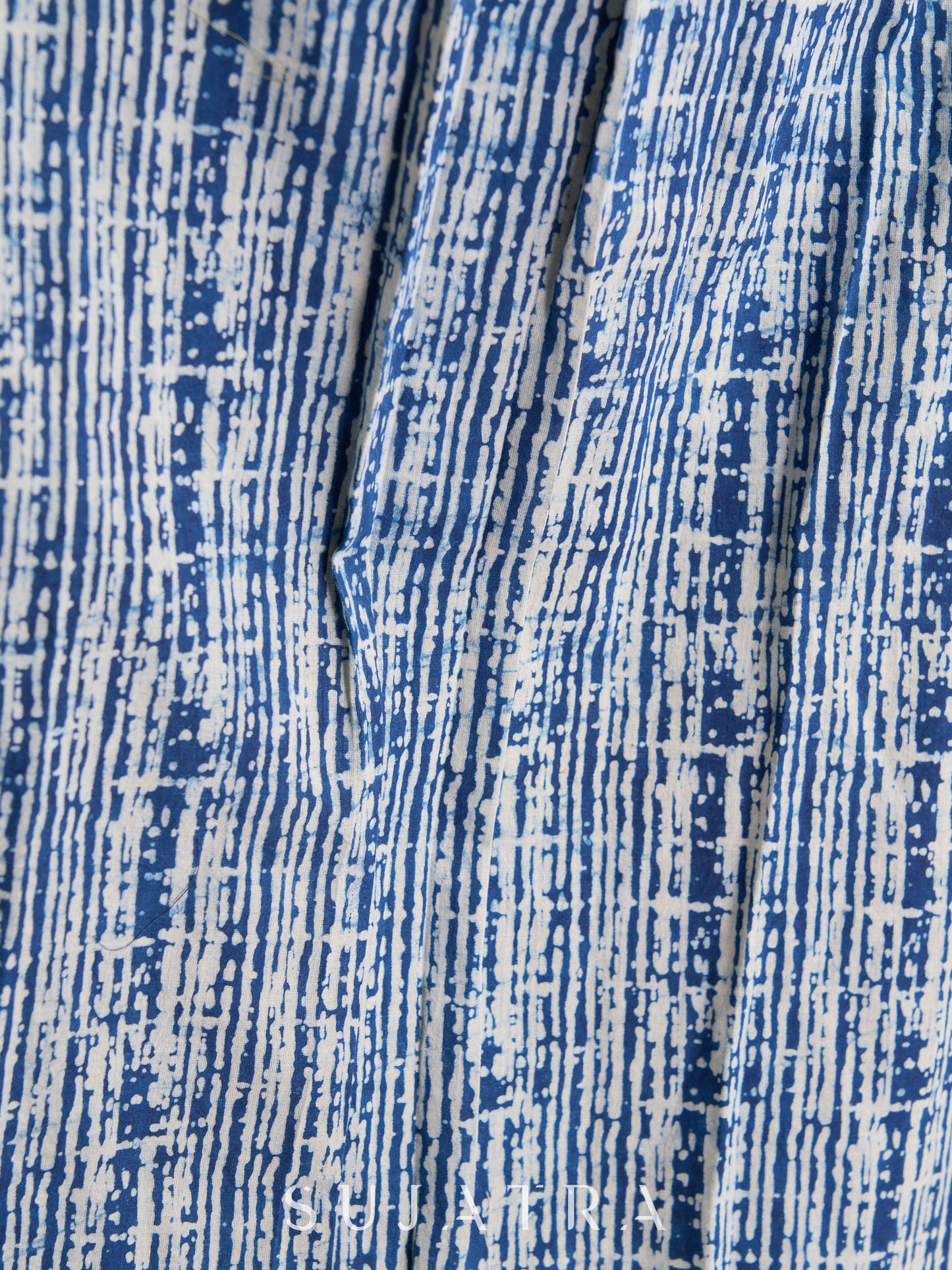 Indigo Kurta with Elegant Geometric & Floral Prints