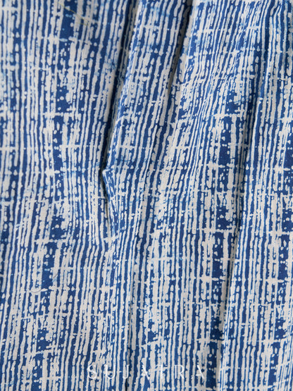 Indigo Kurta with Elegant Geometric & Floral Prints