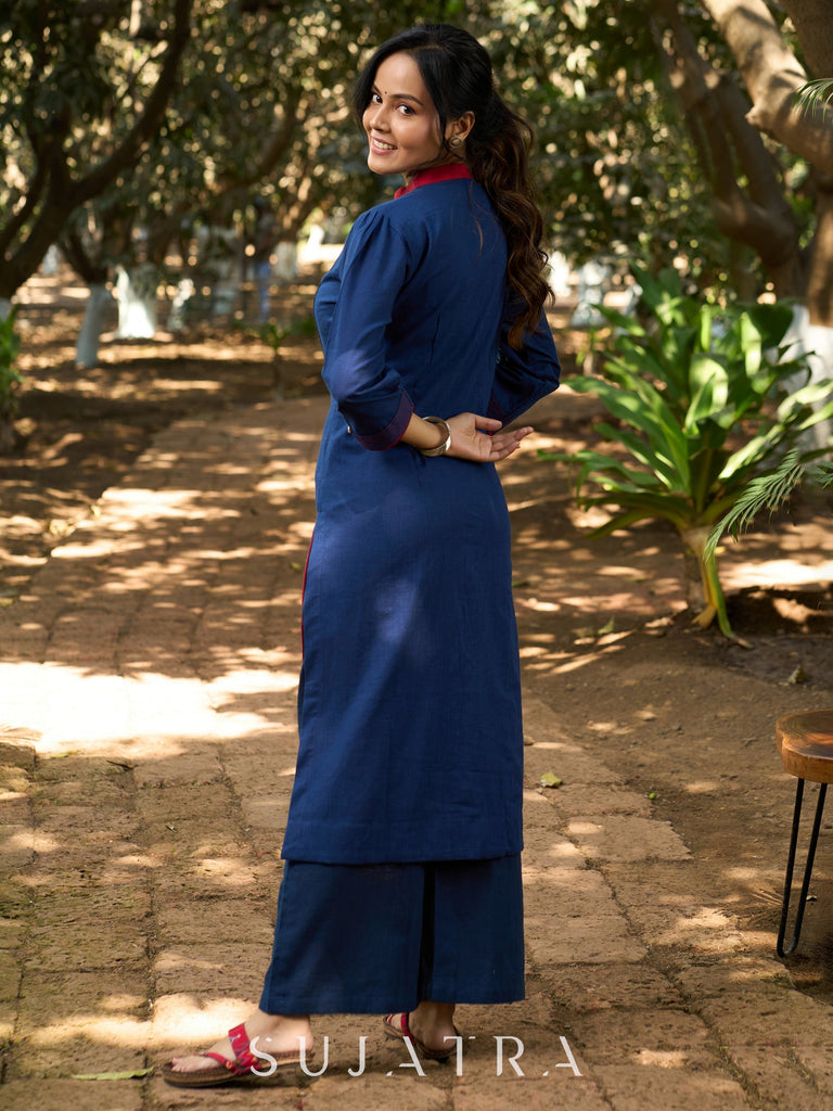 Blue Cotton Pant