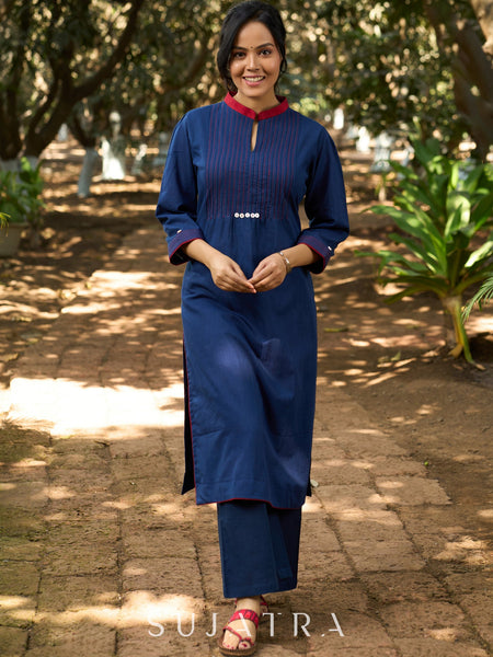 Blue Cotton Pant