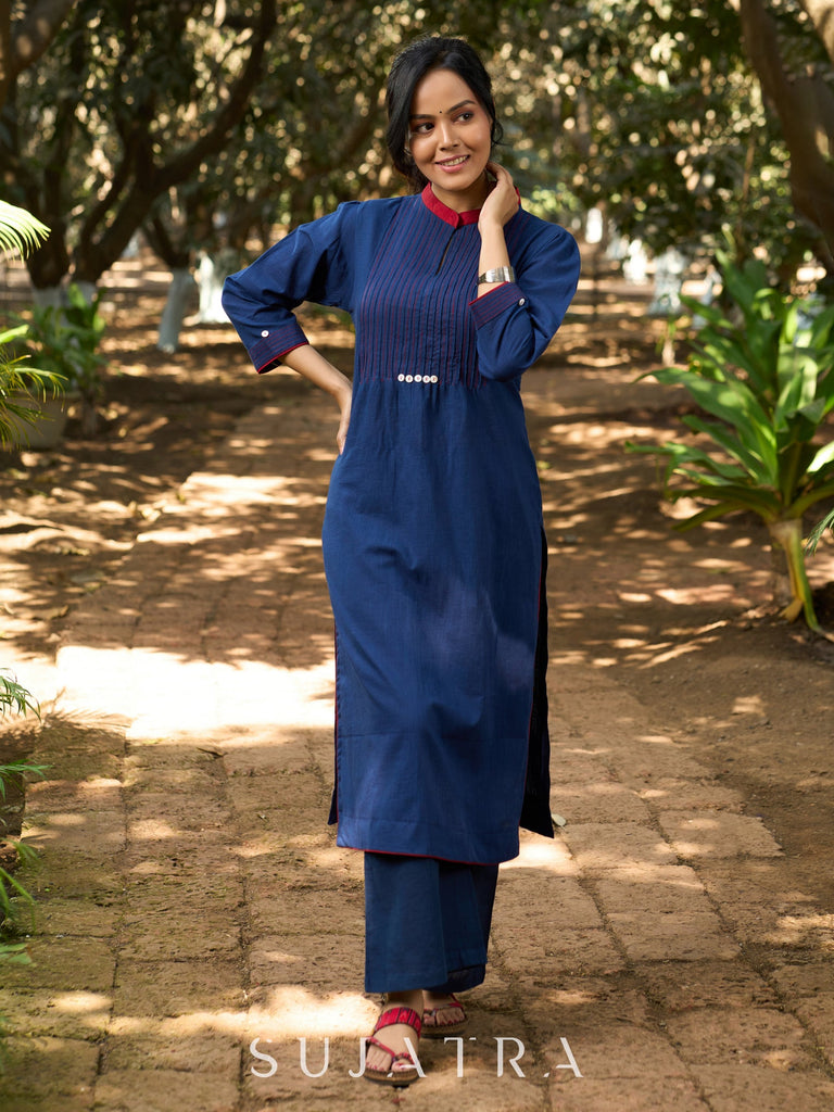 Blue Cotton Pant