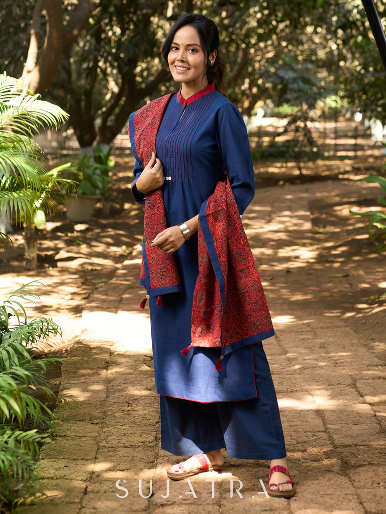 Blue Cotton Pant