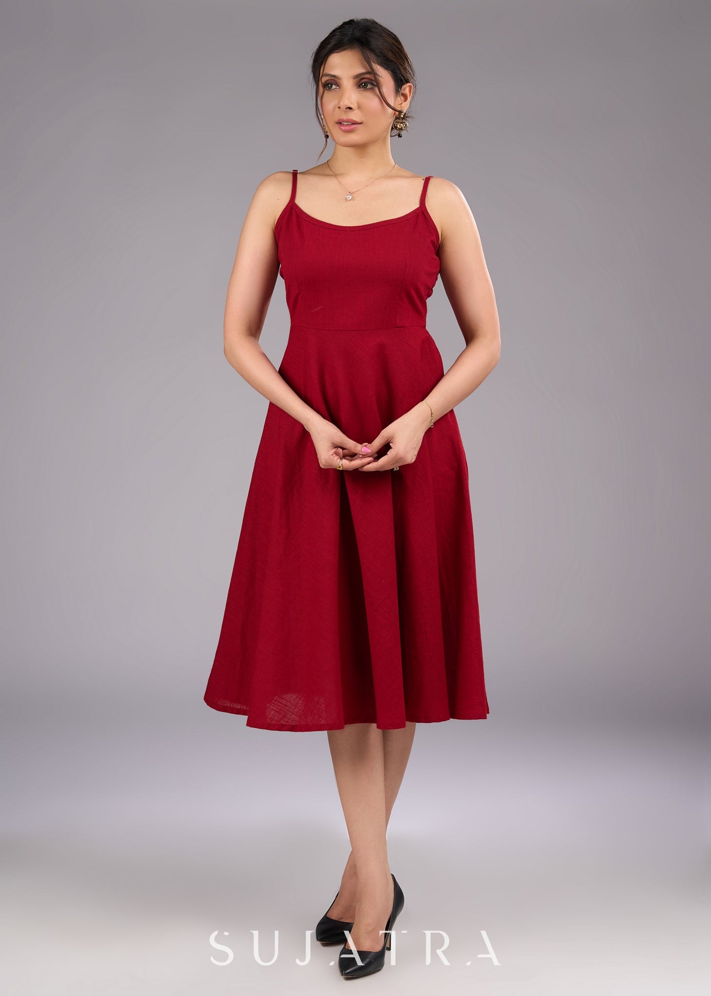 Maroon Slip  Dress