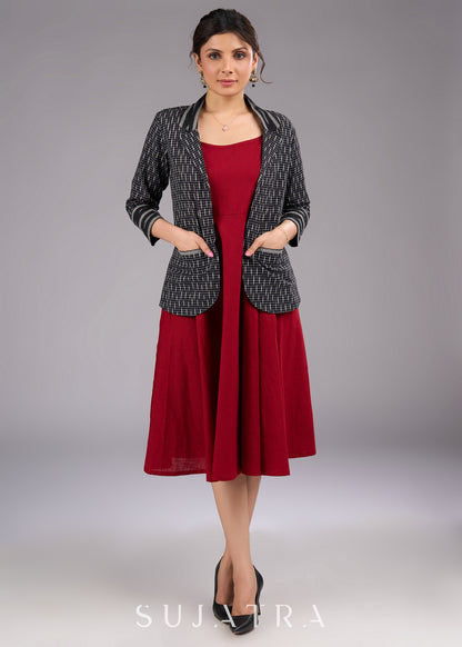 Dusk Black Ikat Blazer Jacket with Pockets - Dress optional