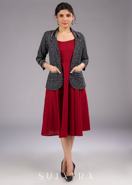 Dusk Black Ikat Blazer Jacket with Pockets - Dress optional