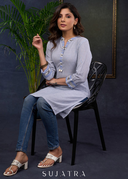 Casual And Stylish Cotton Collared Tunic