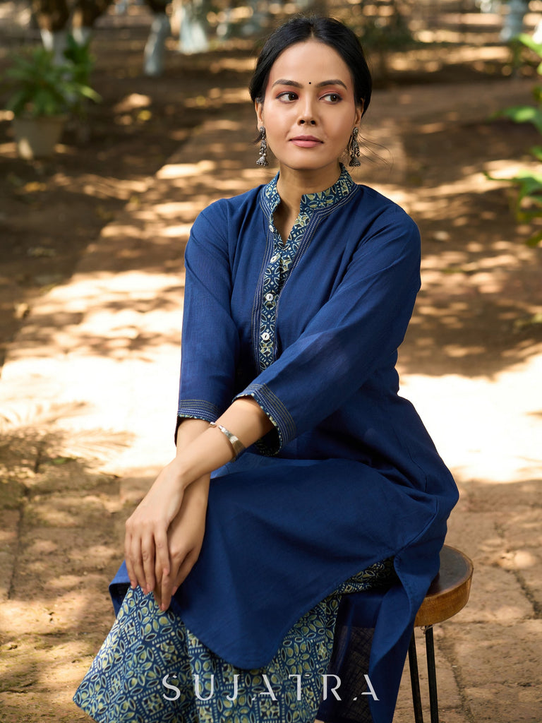 Blue Cotton Pant