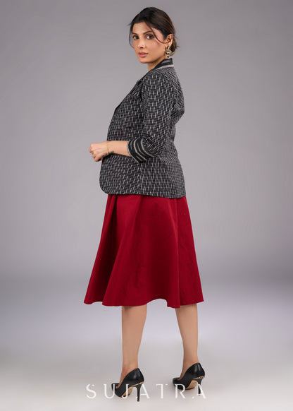 Dusk Black Ikat Blazer Jacket with Pockets - Dress optional