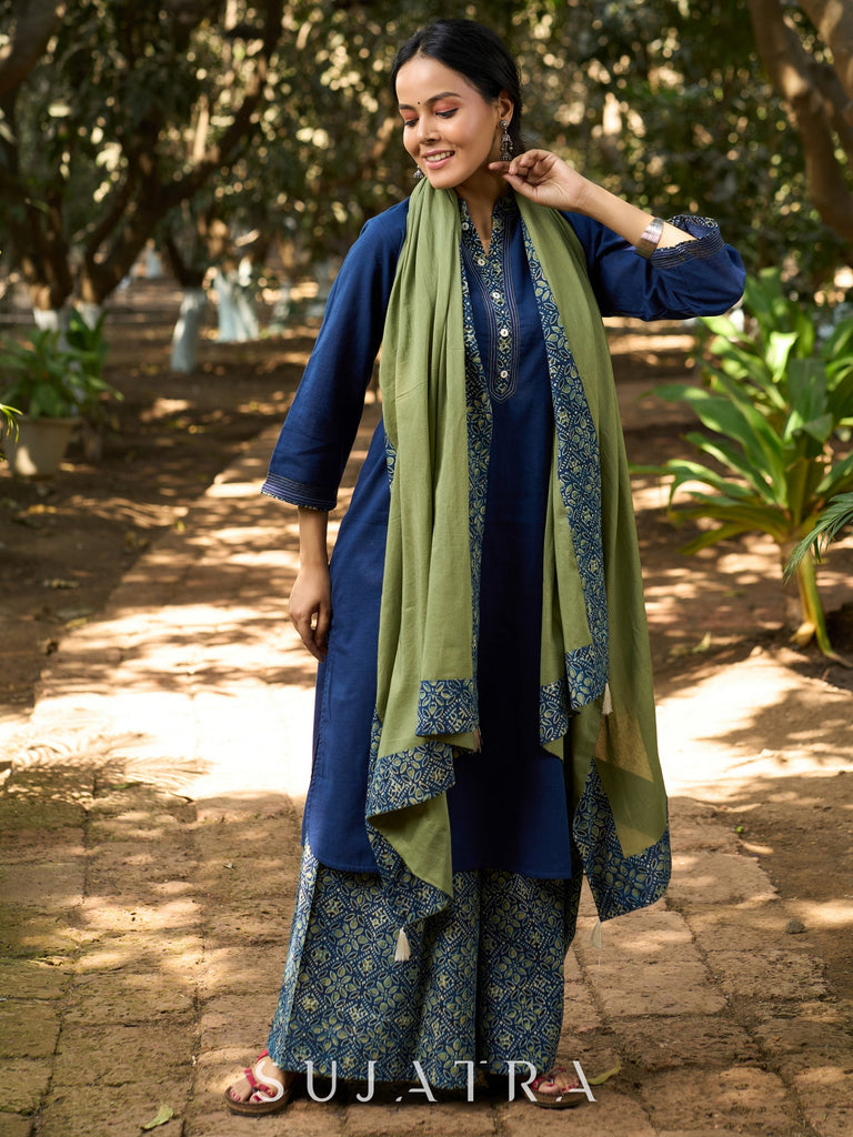 Blue Cotton Pant