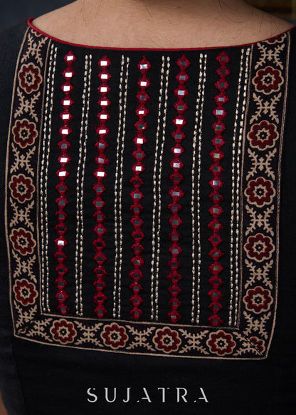 Beautiful Black Embroidered Designer Blouse - Plain Saree Optional