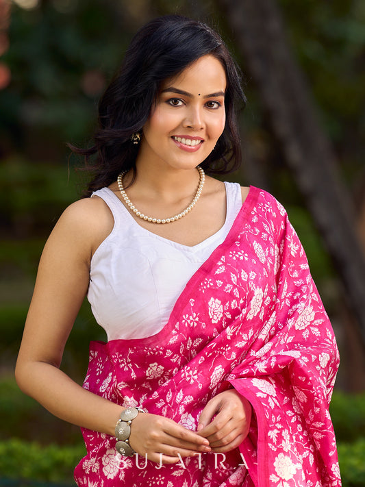 Classic White Cotton Silk Sleveeless Blouse