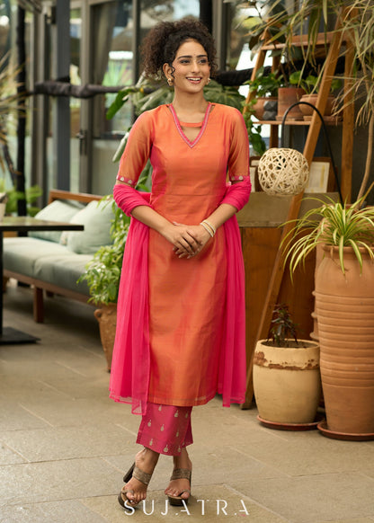 Chanderi Gold Embroidered Pant