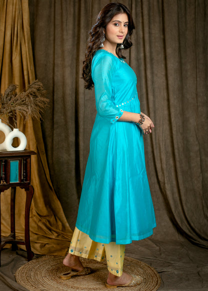 Yellow Chanderi Pant