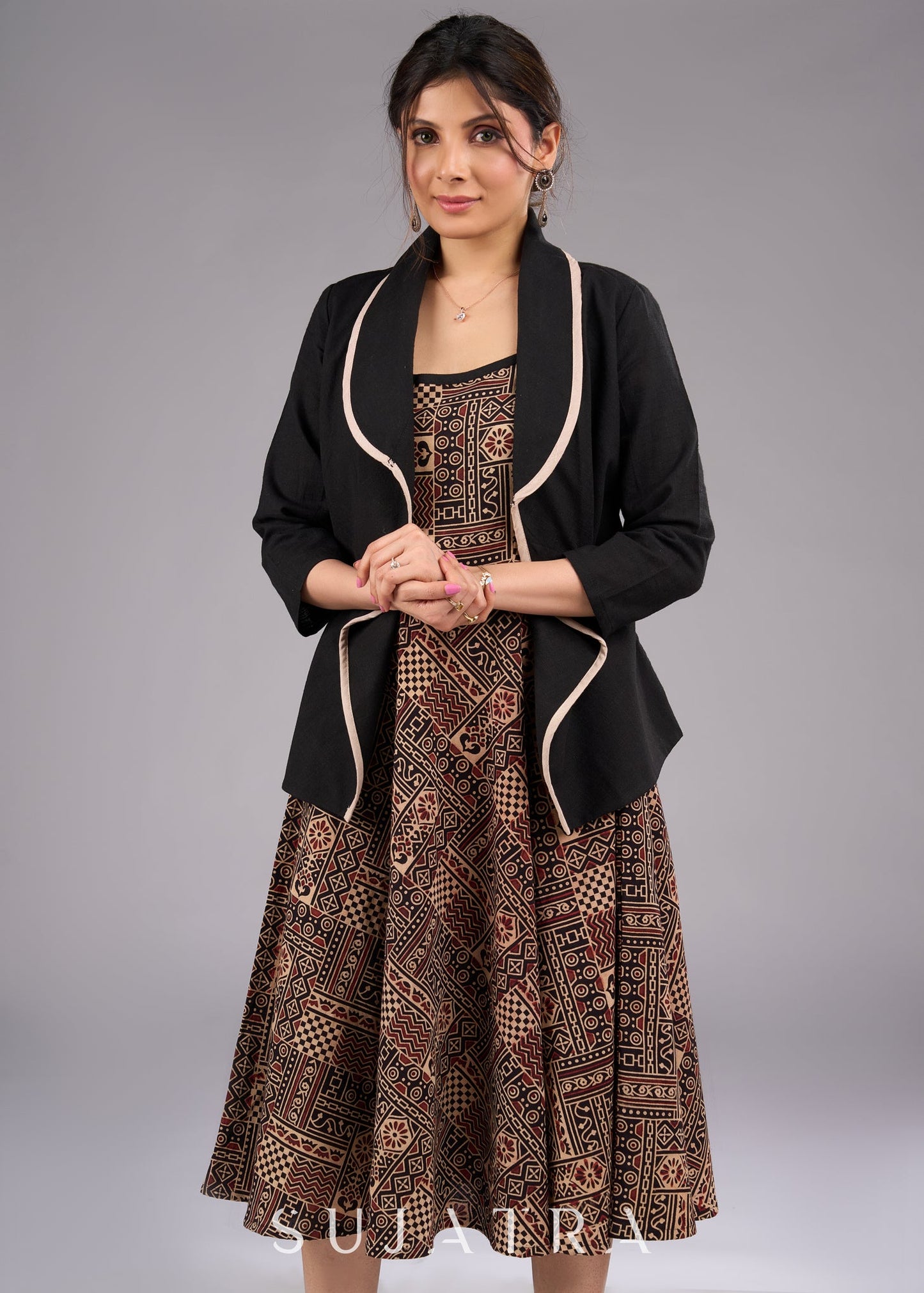 Ajrakh Strappy Dress