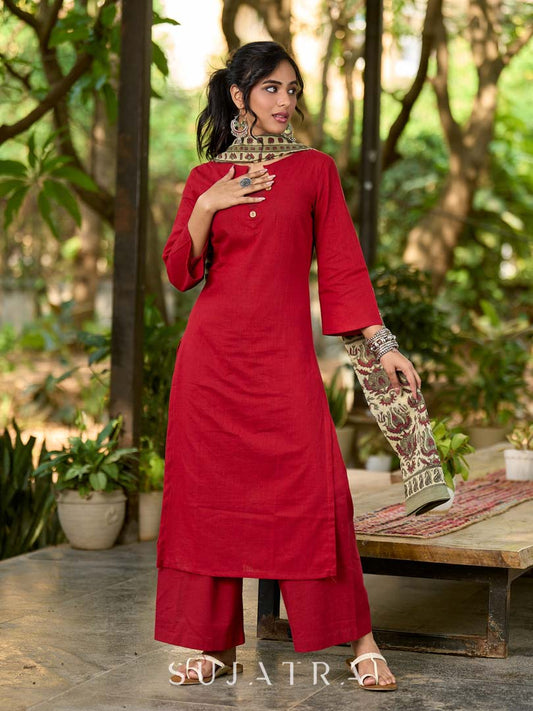 Graceful Beige Mul Cotton Dupatta with Traditional Print