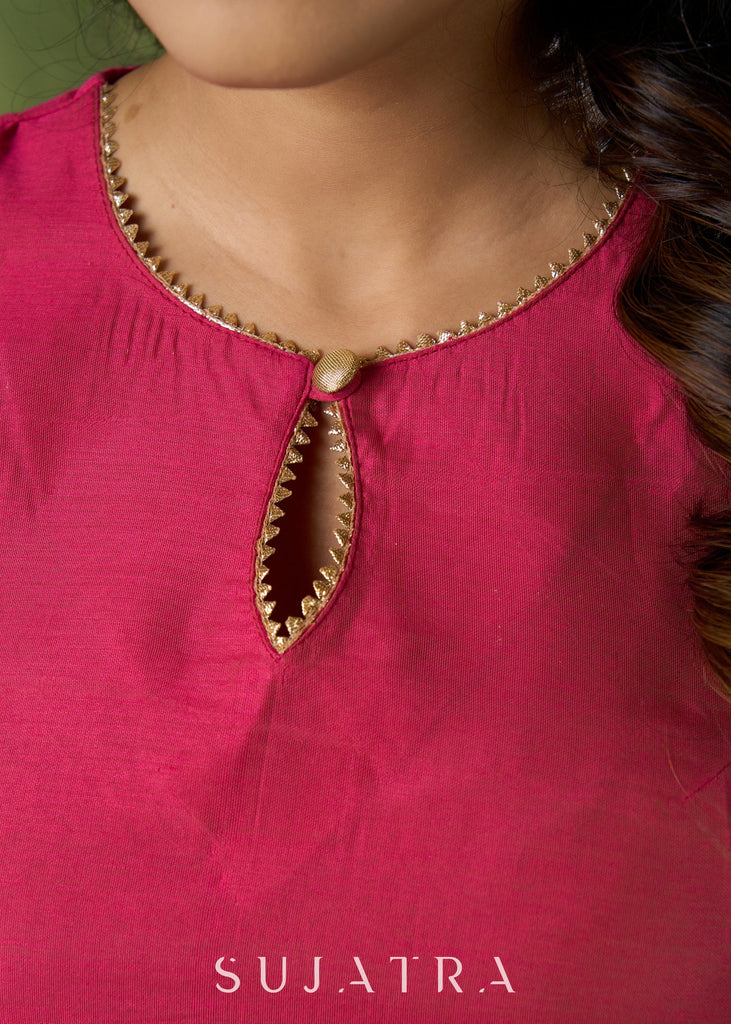 Pink Chanderi Pant