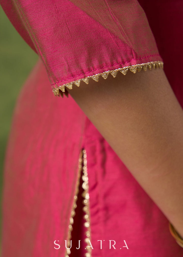 Pink Chanderi Pant